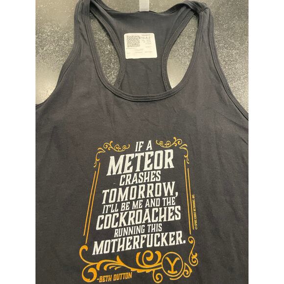Yellowstone Beth Dutton black racerback tee NWT L *Profane language - Picture 2 of 7